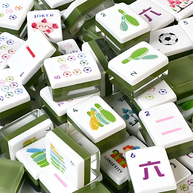 Army grønne akryl mahjong fliser