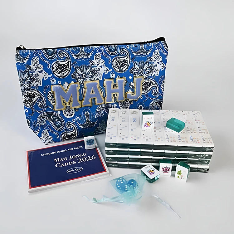 Blue Paisley American Mahjong rejsesæt