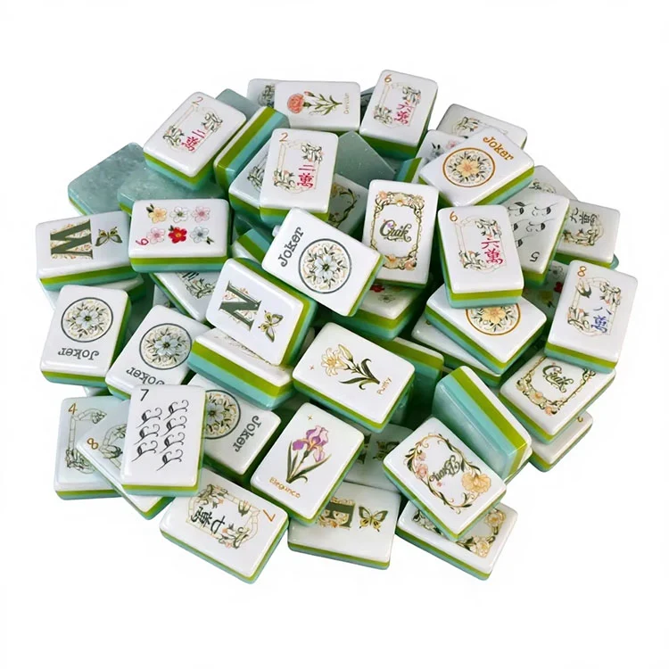 Elegante blomster akryl Mahjong fliser