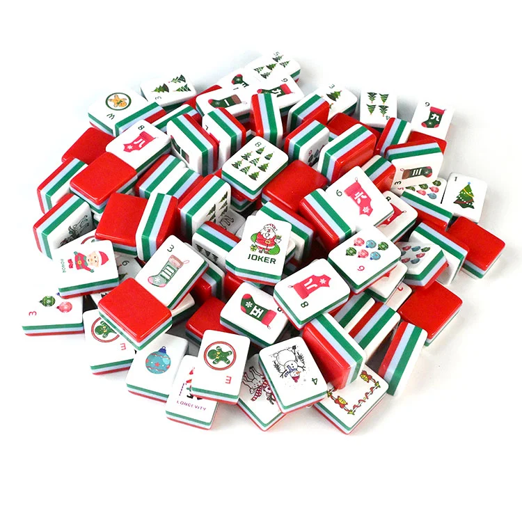 Festlige akryl Mahjong-fliser til jul