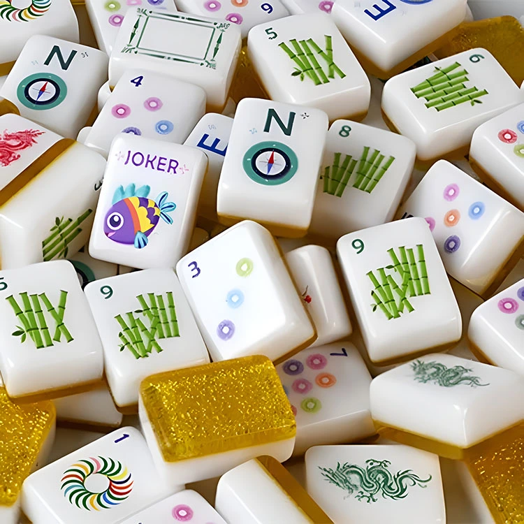 Golden Glitter Akryl Mahjong fliser