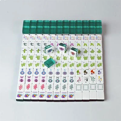 Emerald Green Crystal Clear Acrylic Mahjong Tiles