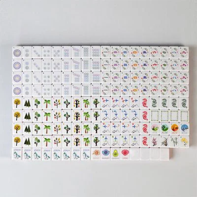 Golden Glitter Acrylic Mahjong Tiles