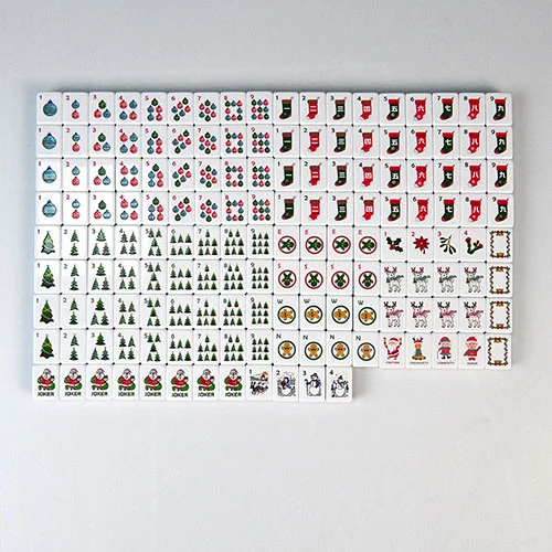 Festive Christmas Acrylic Mahjong Tiles