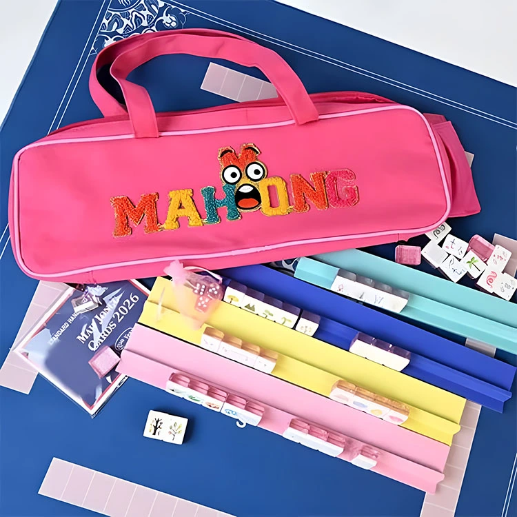 Pink tegnefilm emoji Mahjong sæt