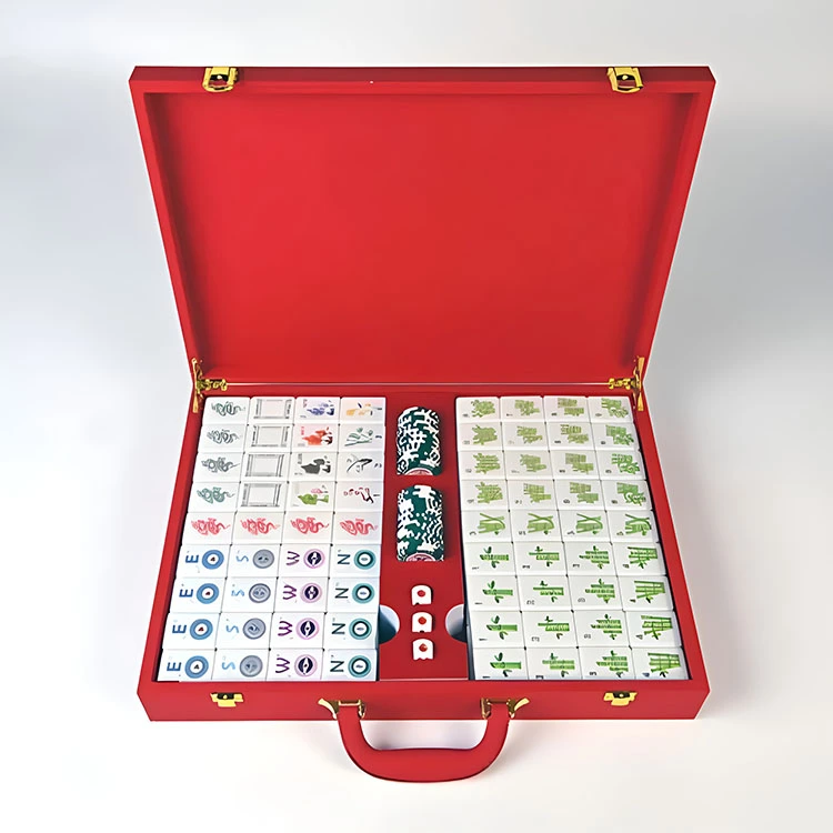 Rød Charm Collection Mahjong Sæt
