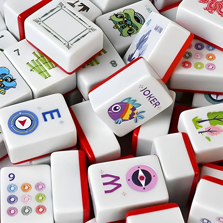 Levende røde melamin Mahjong fliser