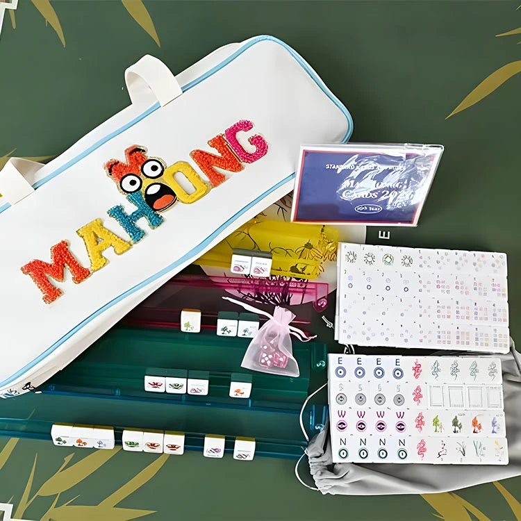 Hvid tegneserie emoji Mahjong sæt